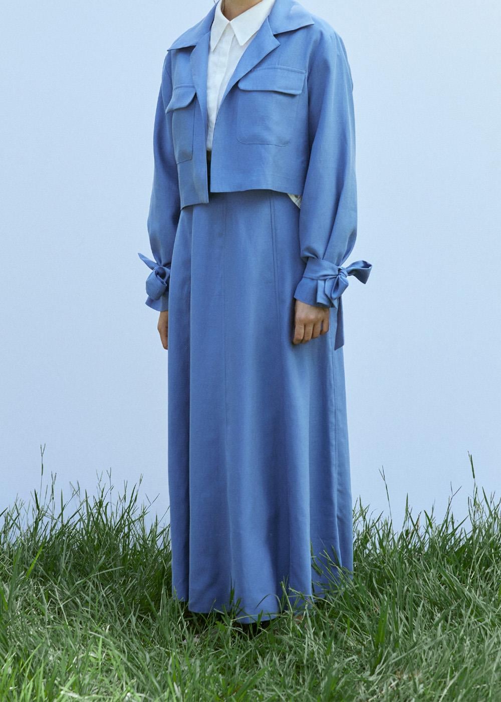 Parçalı Etek | Mavi