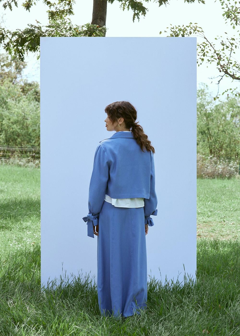 Parçalı Etek | Mavi