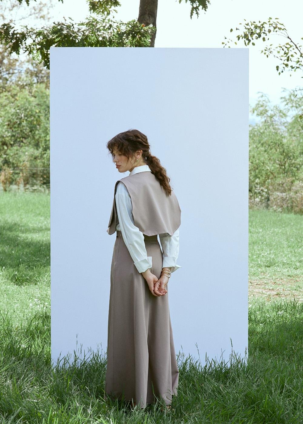 Parçalı Etek | Vizon