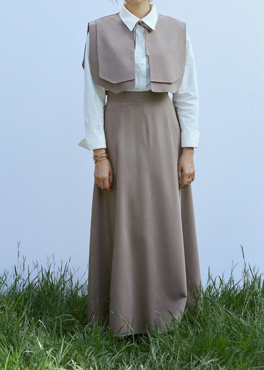 Parçalı Etek | Vizon