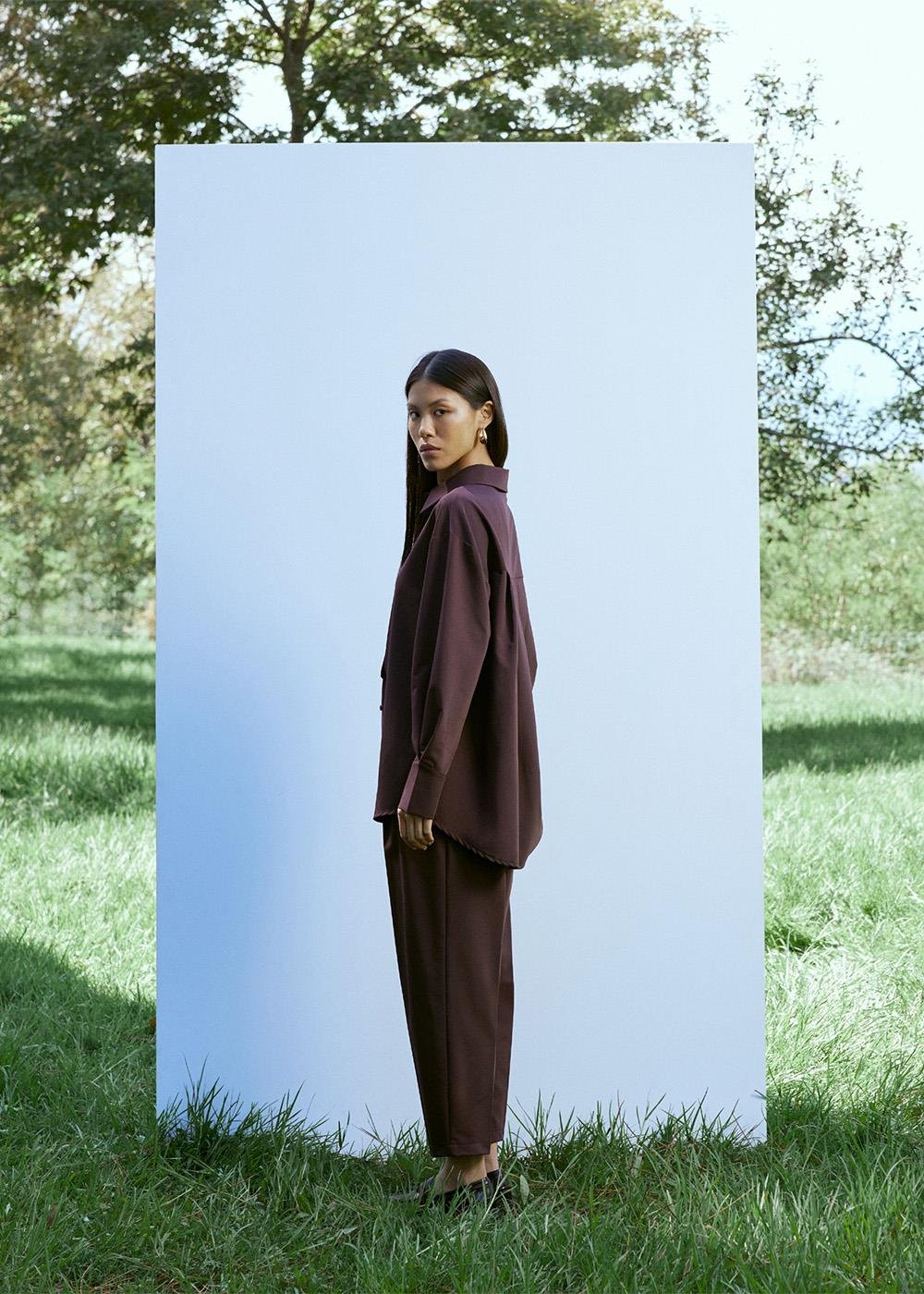 Pileli Pantolon | Bordo