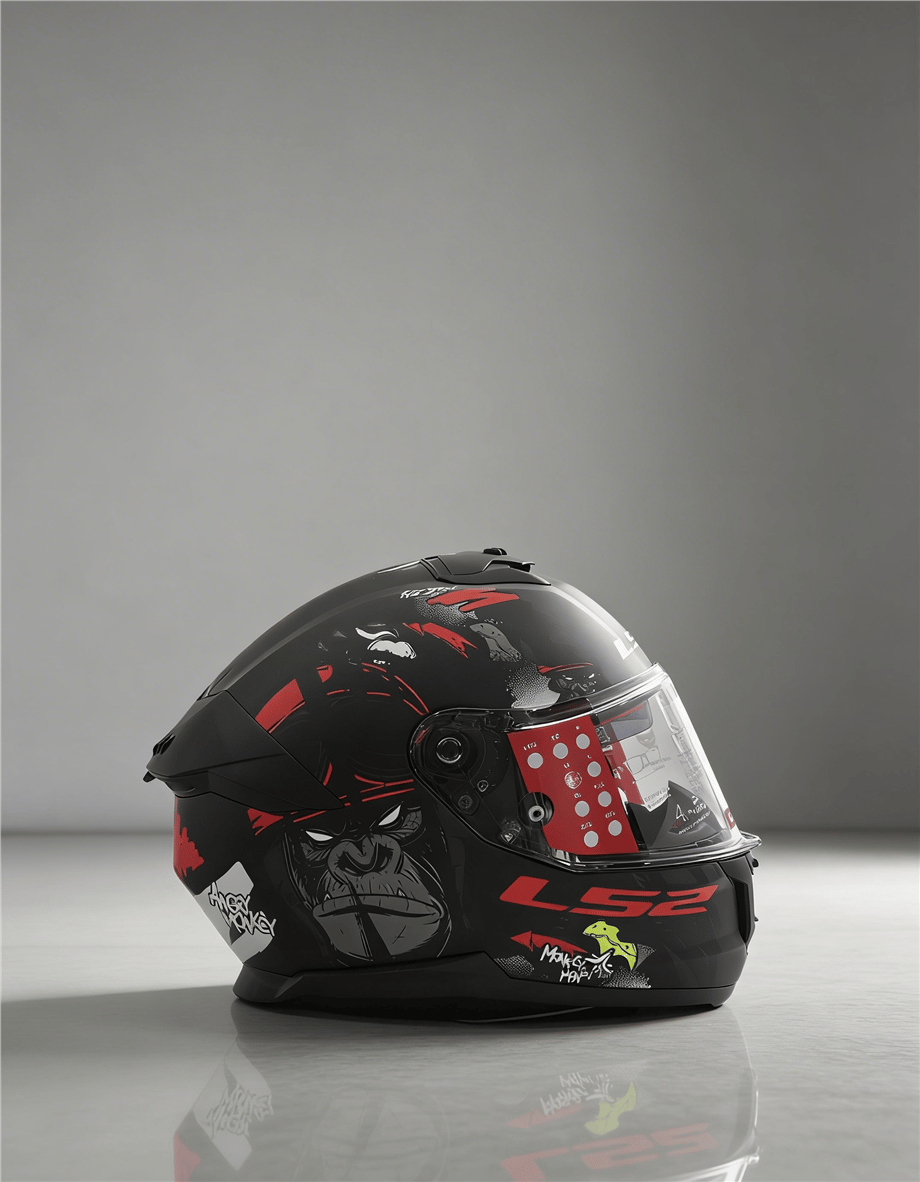 LS2 STREAM 2 A. MONKEY MAT SİYAH KASK-90499234