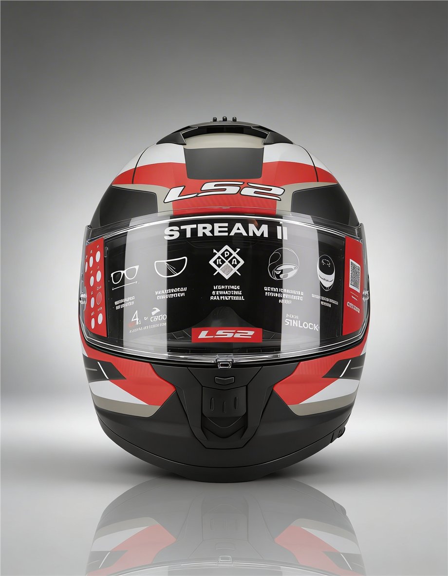 LS2 STREAM 2 ROAD MAT SİYAH-KIRMIZI-BEYAZ-GRİ KASK-90499371