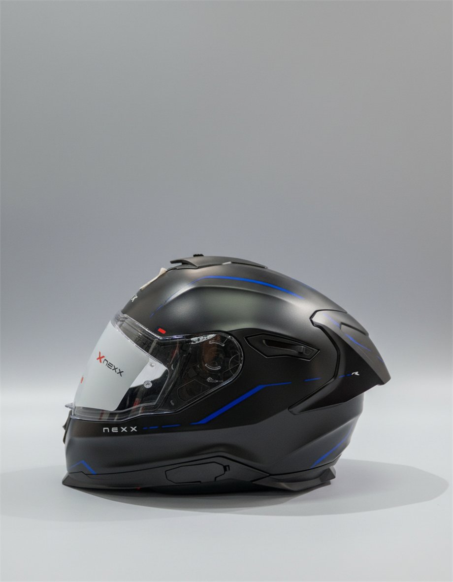 NEXX Y.100R REACT MAT SİYAH MAVİ KASK-90504891
