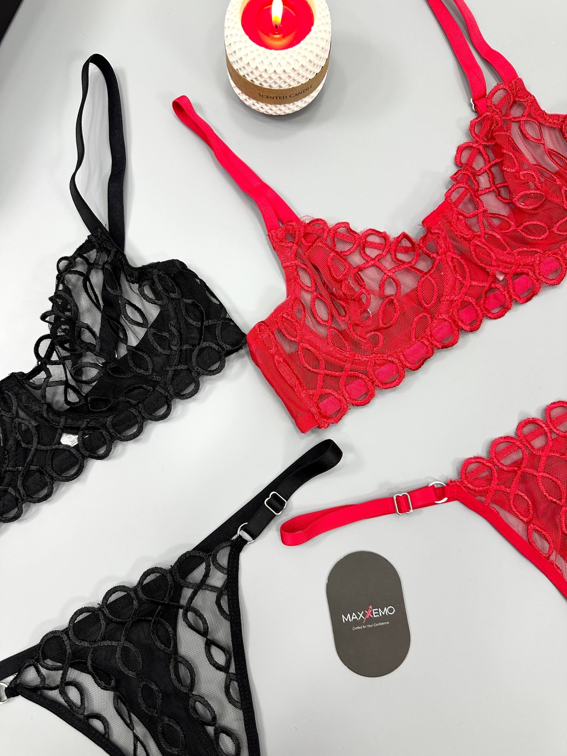 Black & Red Velvet 2'li Set