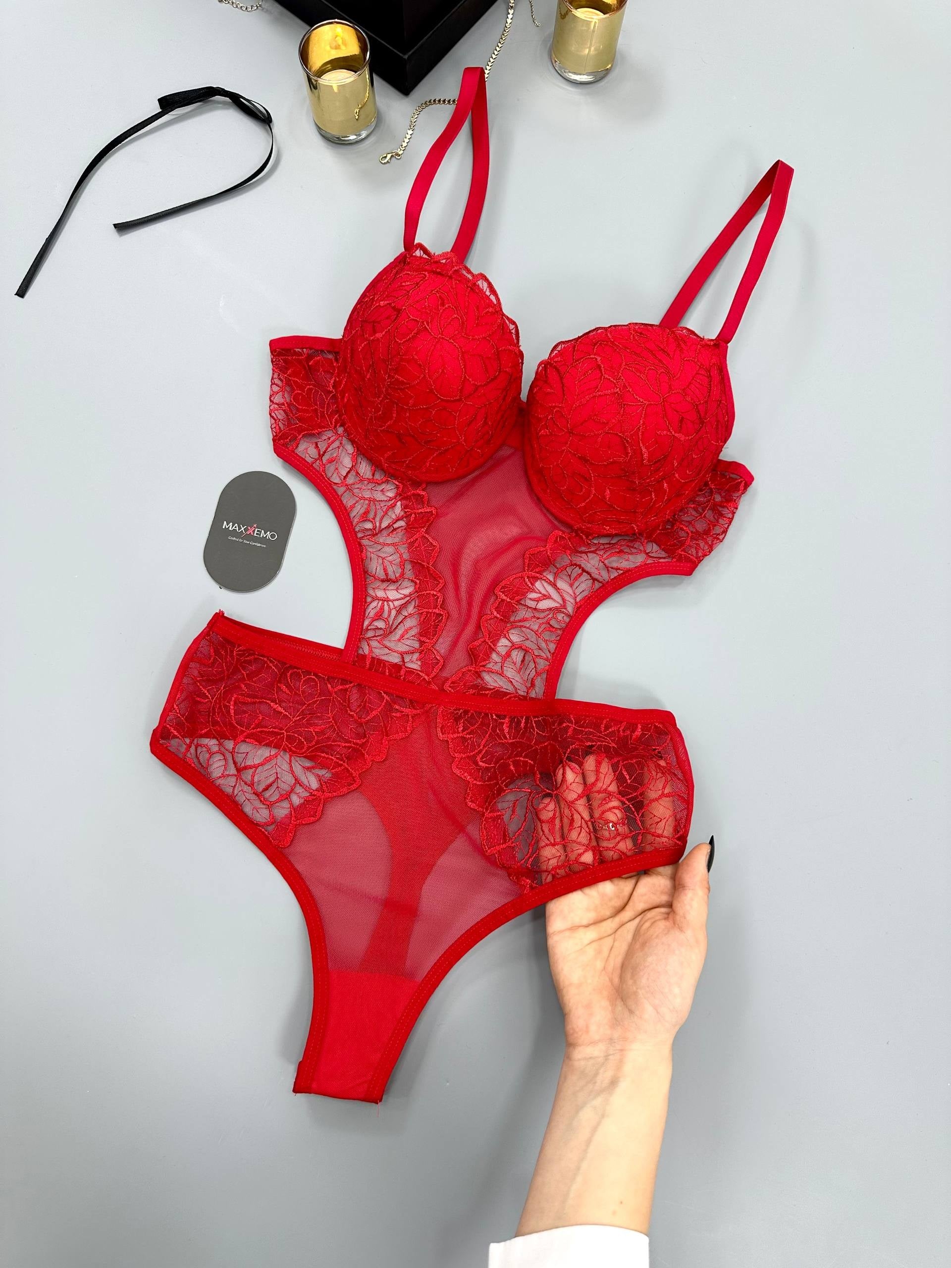 Nova Serisi Destekli Kırmızı BodySuit
