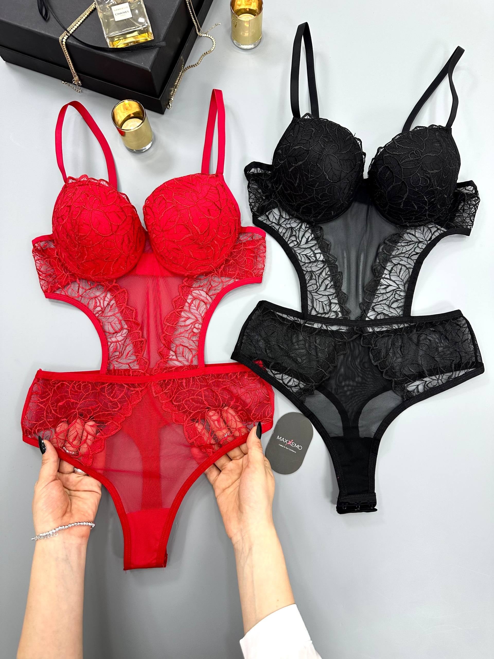 Nova Serisi Destekli Siyah&Beyaz BodySuit 2'li Set