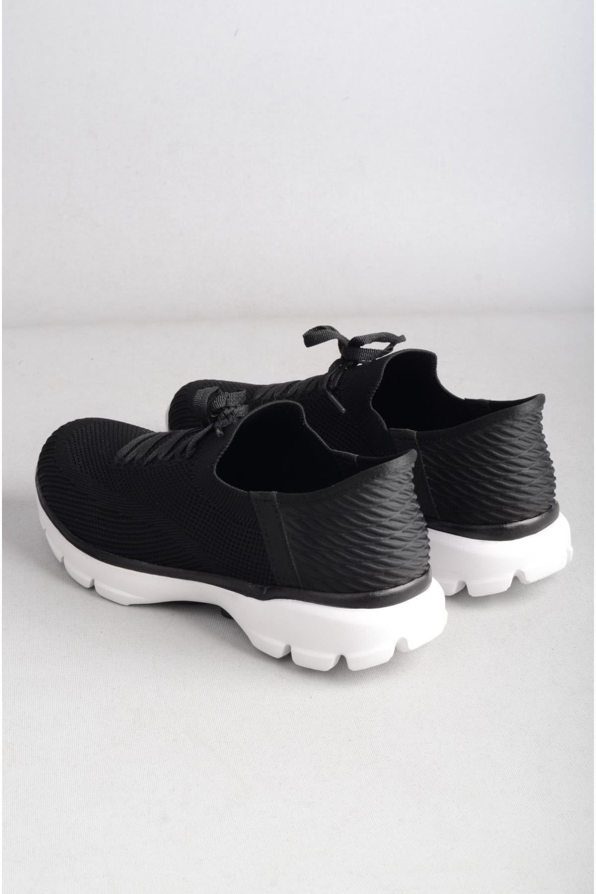 Bağcıklı Triko Kalın Taban Kadın Sneaker Ayakkabı