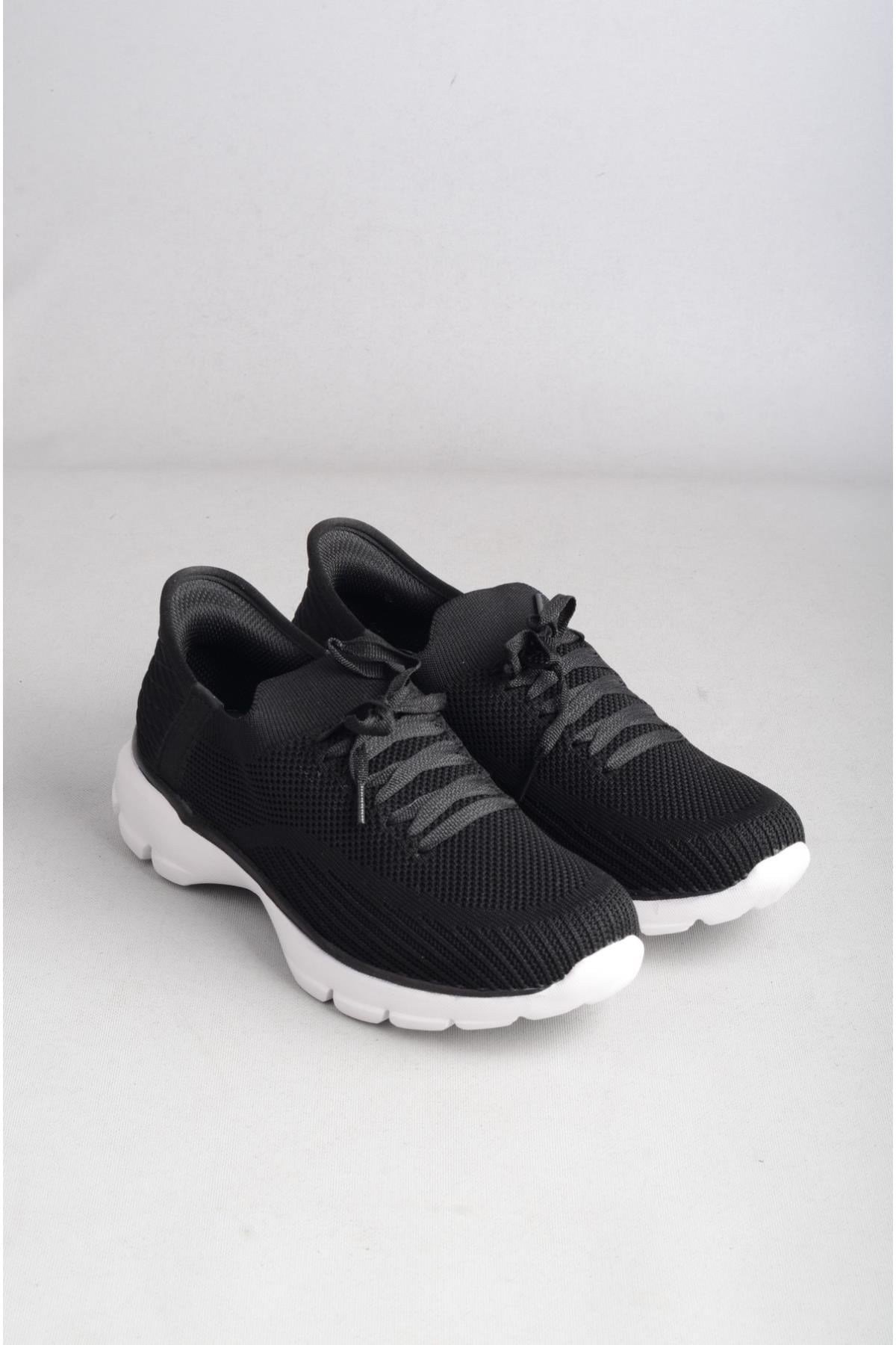 Bağcıklı Triko Kalın Taban Kadın Sneaker Ayakkabı