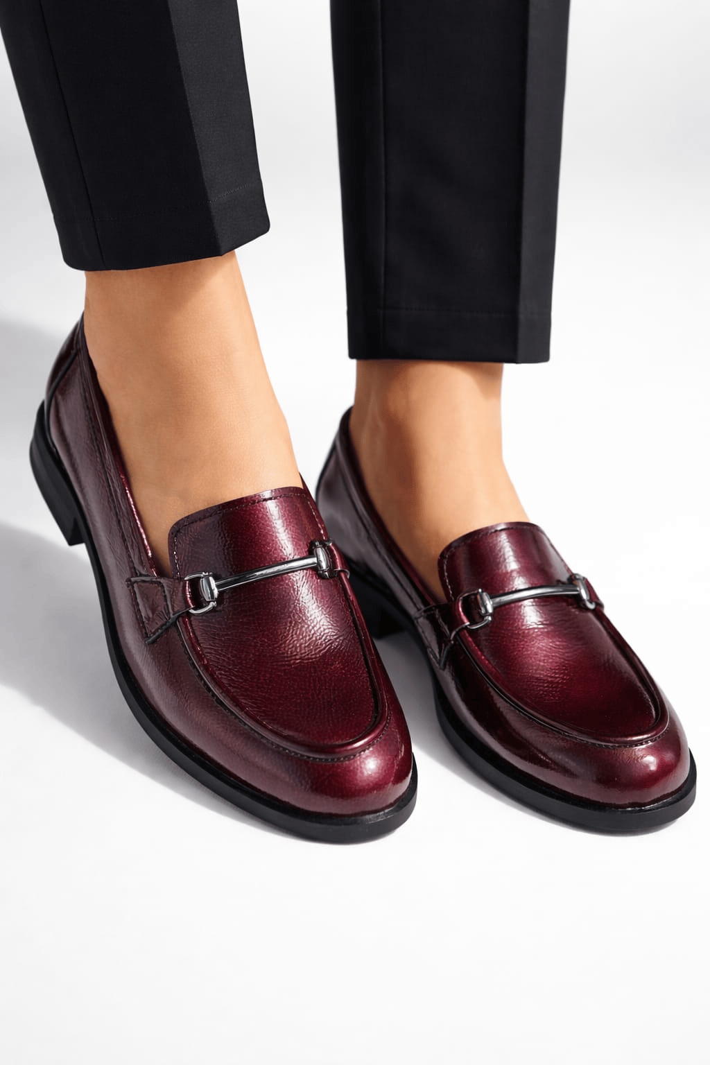 Hakiki Deri Bordo Loafer 