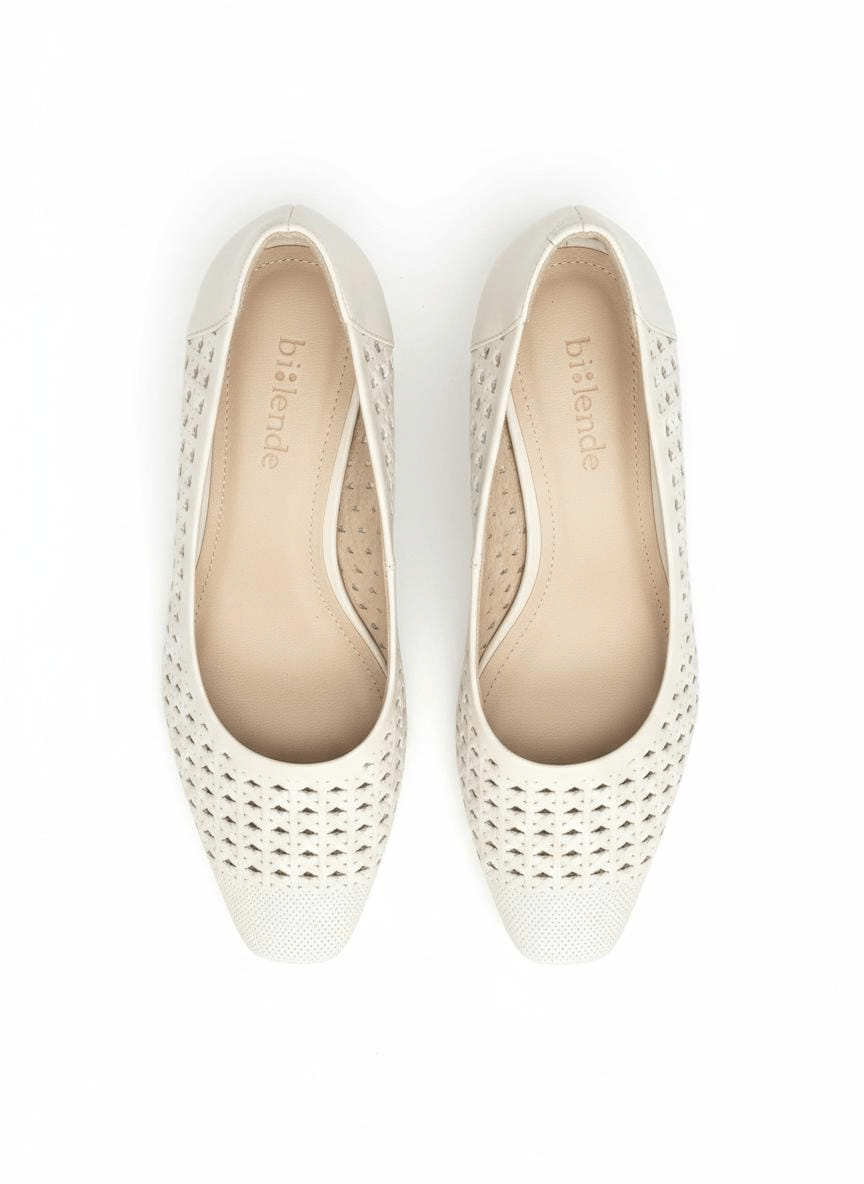 Krem Örme Blok Topuklu