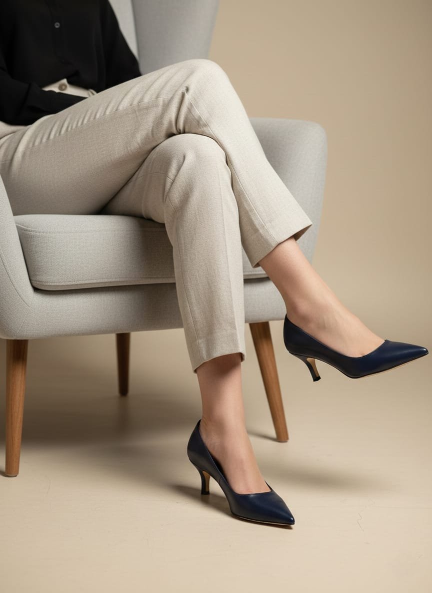 Lacivert Topuklu Ayakkabı