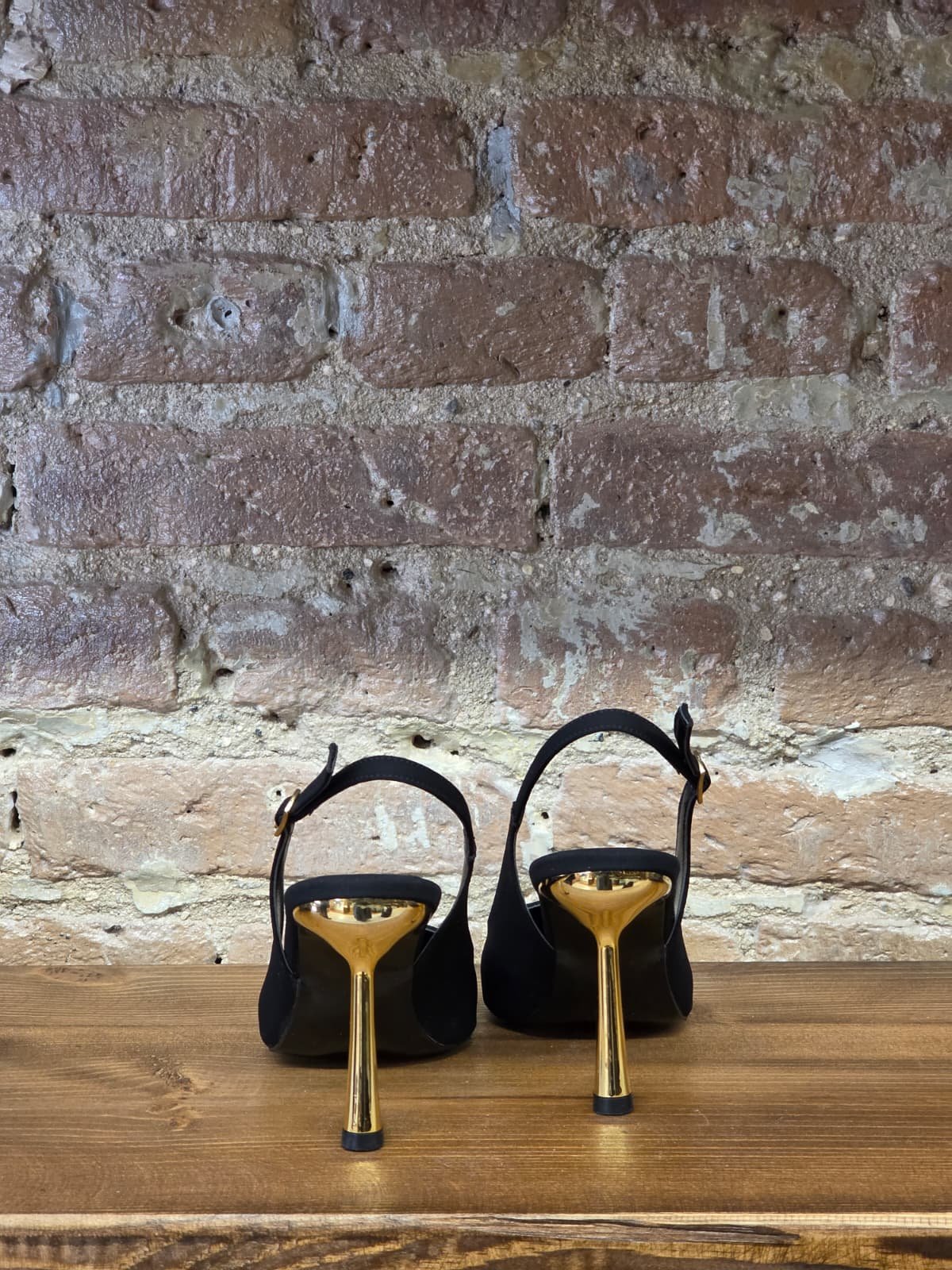 Noire Gold Slingback Stiletto