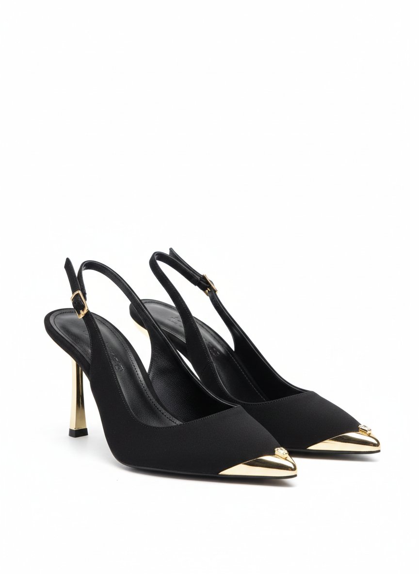 Noire Gold Slingback Stiletto