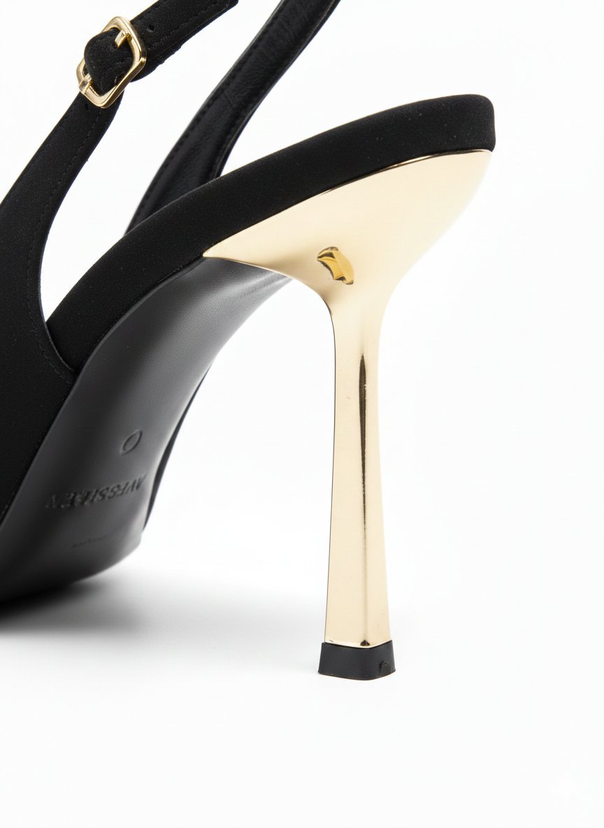 Noire Gold Slingback Stiletto