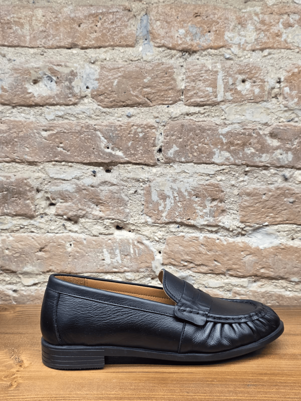 Siyah Hakiki Deri Mokasen