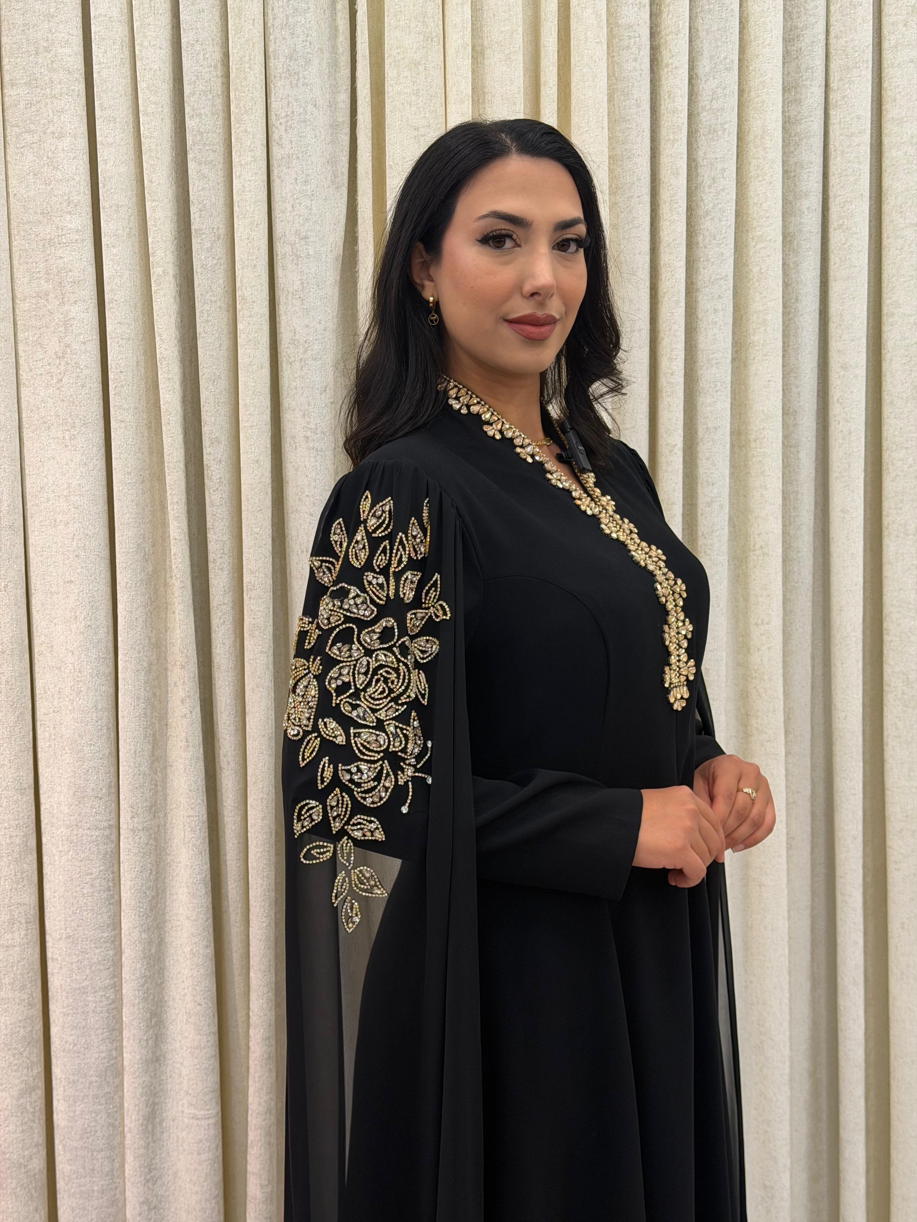 Lacrima Kolları Pelerin V Yaka  Taş İşlemeli Abiye  