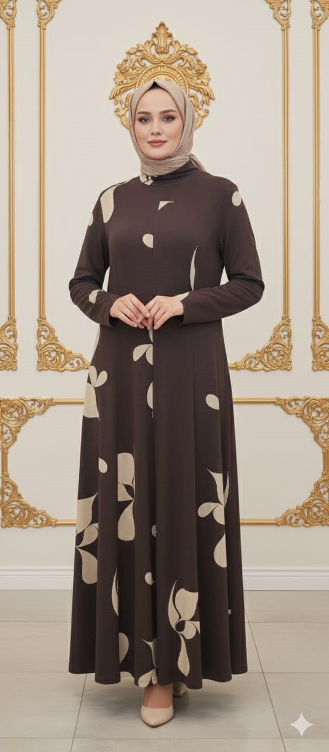 Triko Desenli Elbise 