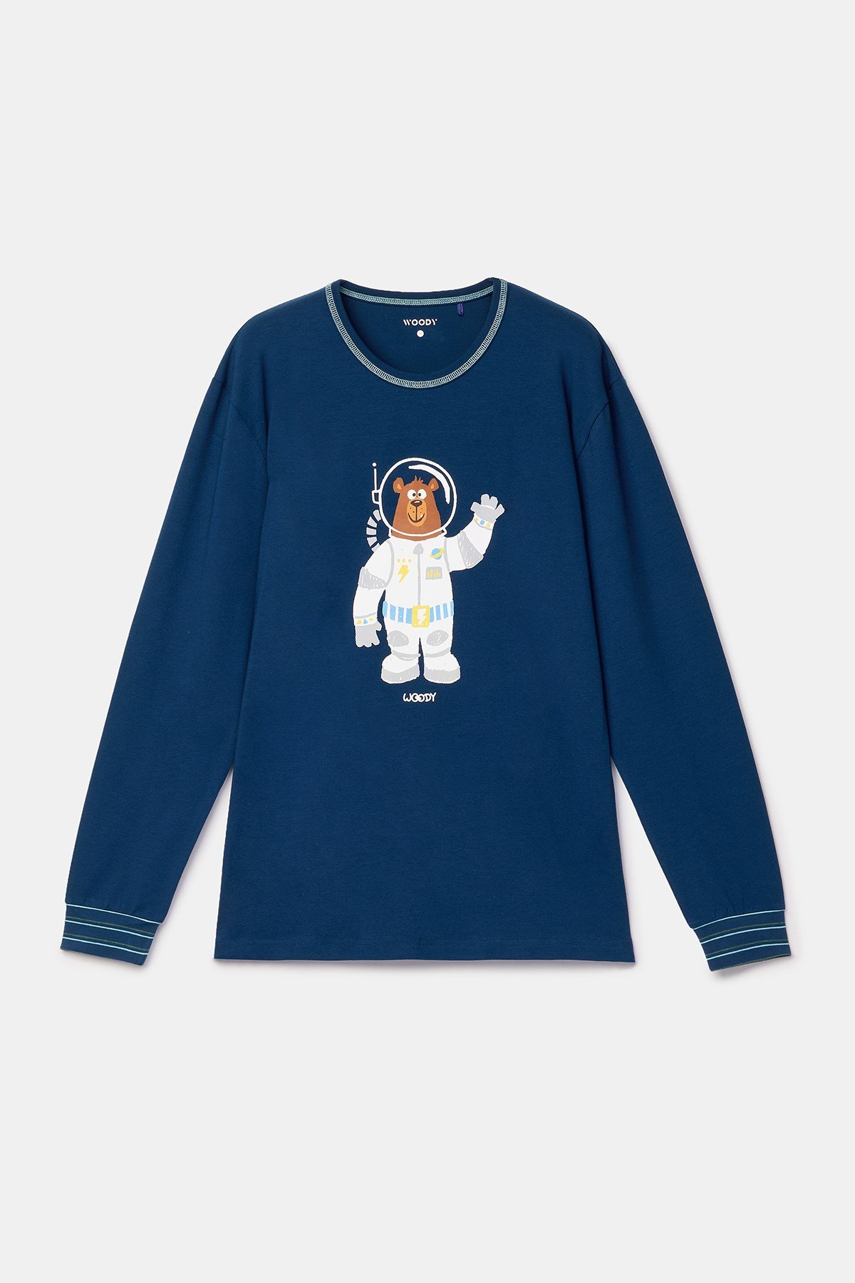 Astronot Karakter Baskılı Lacivert Erkek Pijama
