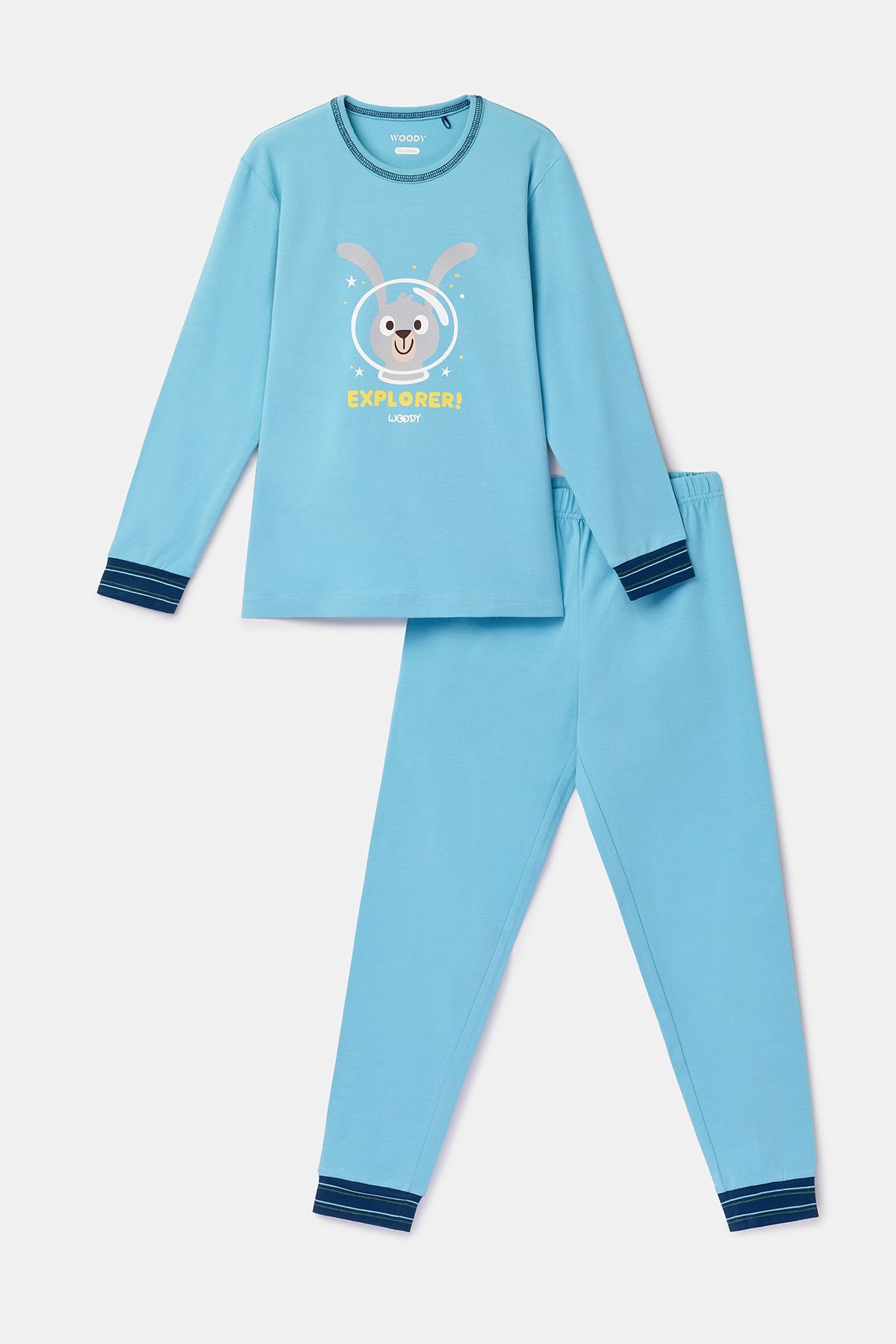 Astronot Tavşan Mavi Erkek Çocuk Pijama