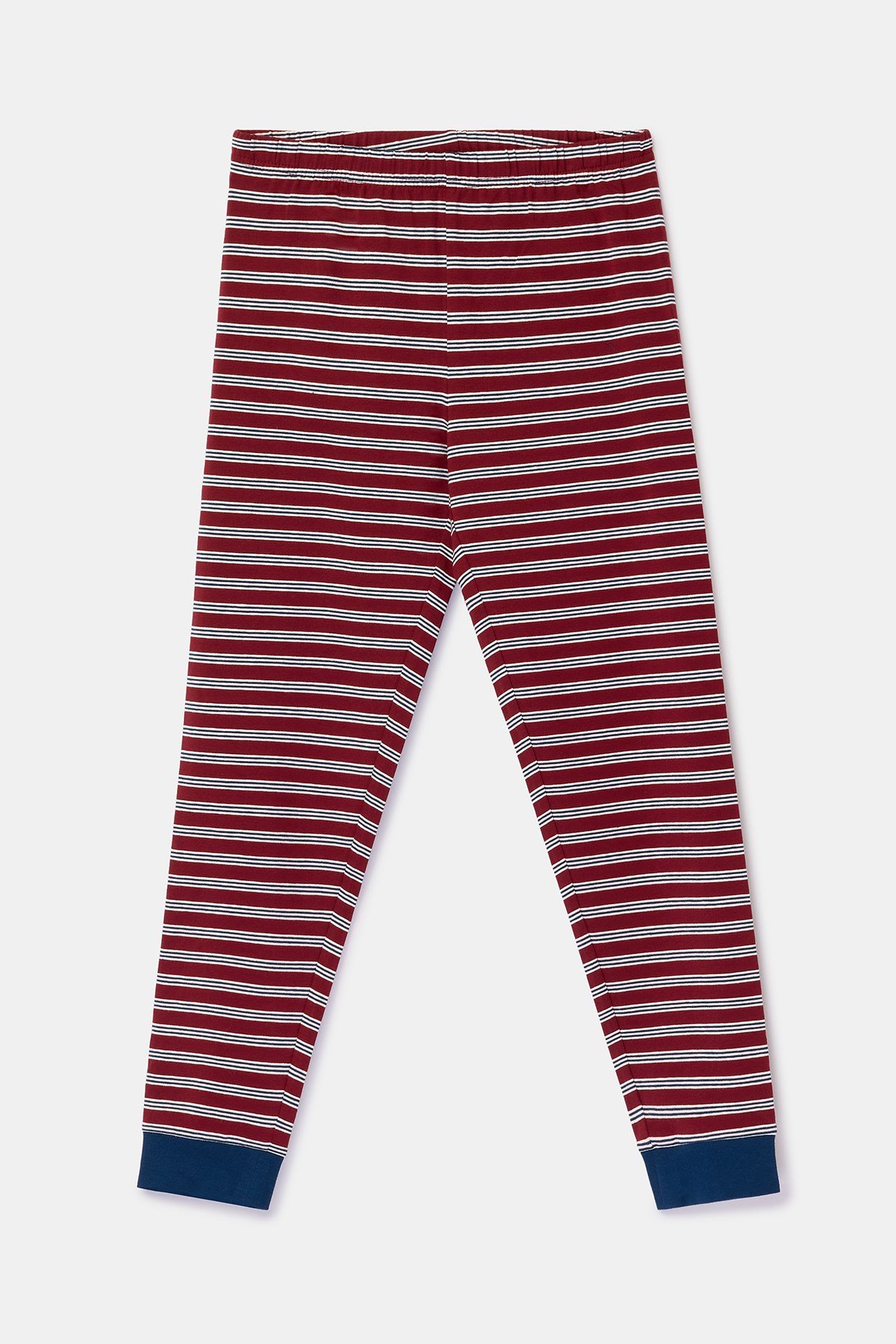 Bordo Çizgili Tilki Baskılı Erkek Çocuk Pijama