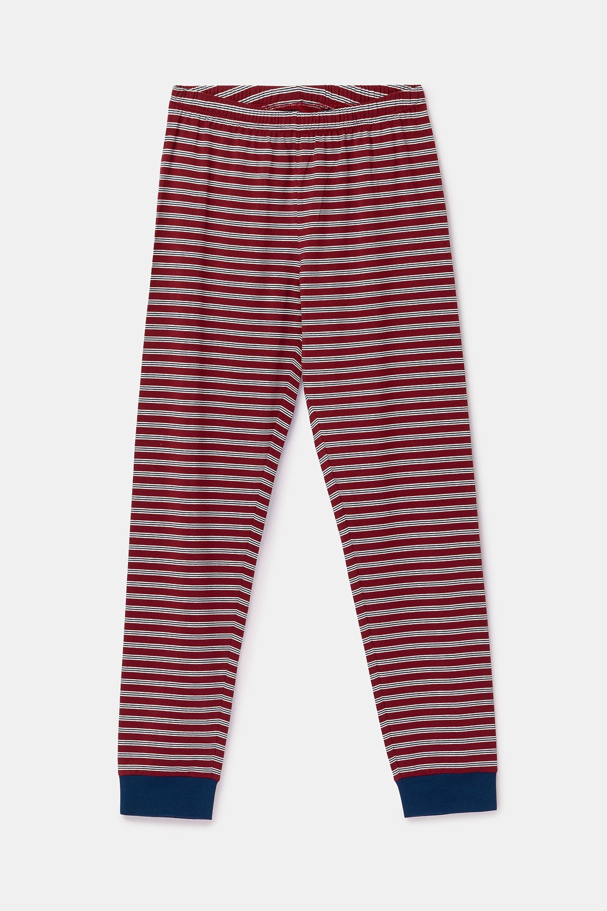 Bordo Çizgili Tilki Baskılı Erkek  Pijama