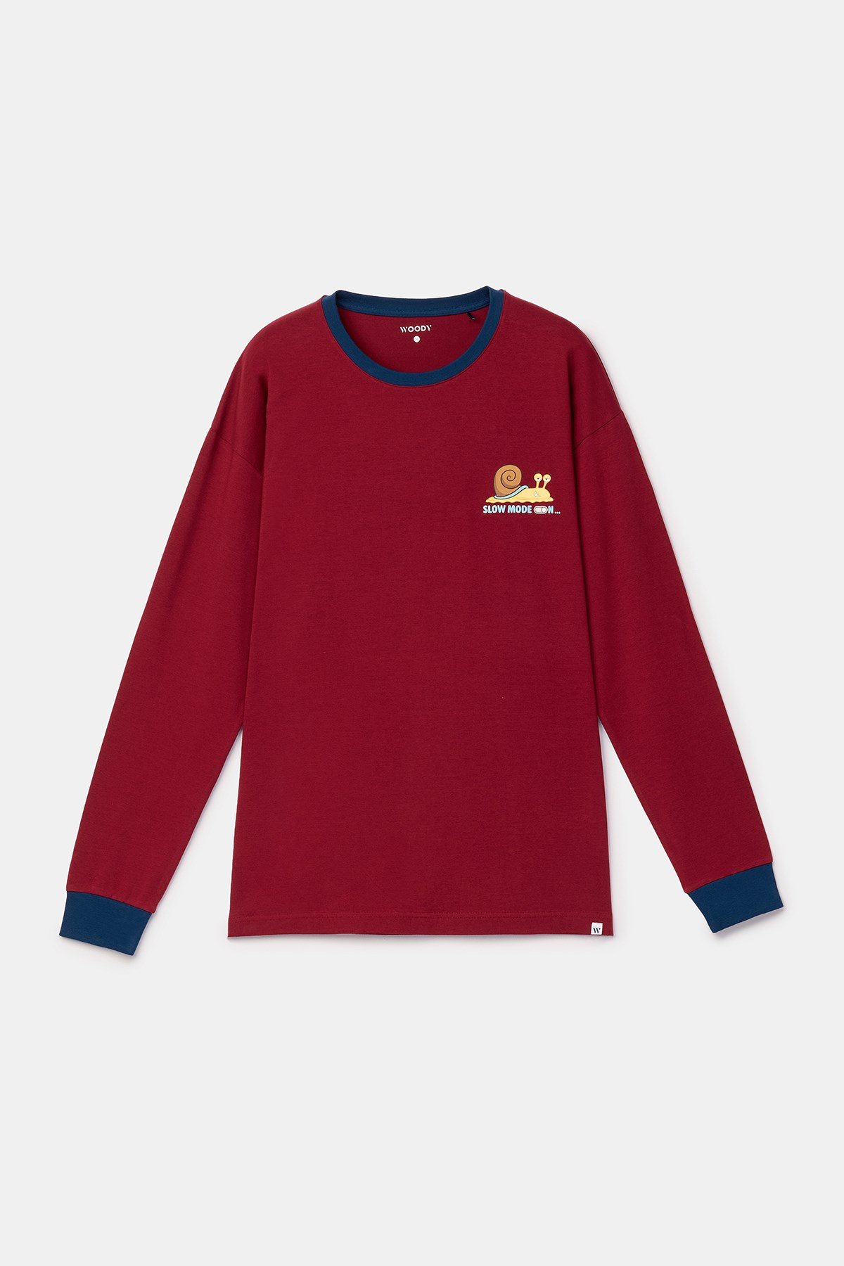 Bordo Uzun Kollu Pamuklu Erkek Pijama