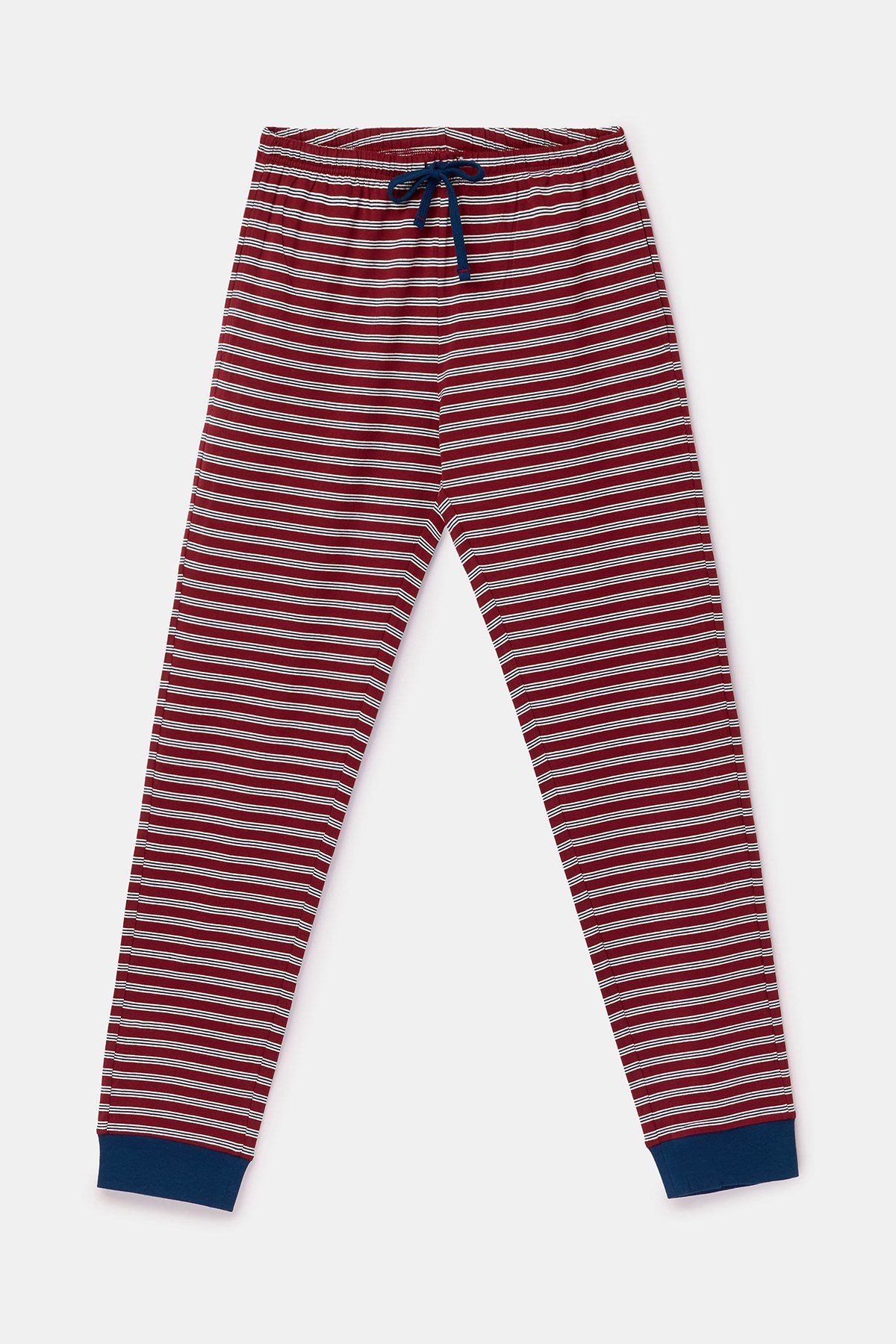 Bordo Uzun Kollu Pamuklu Erkek Pijama