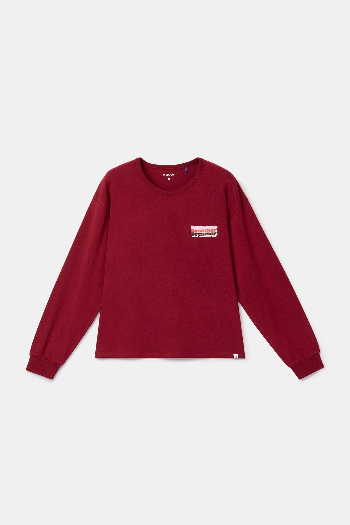 Bordo Uzun Kollu Pamuklu Kadın Pijama