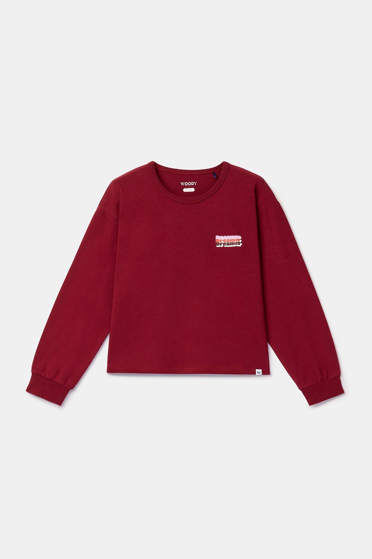 Bordo Uzun Kollu Pamuklu Kız Çocuk Pijama