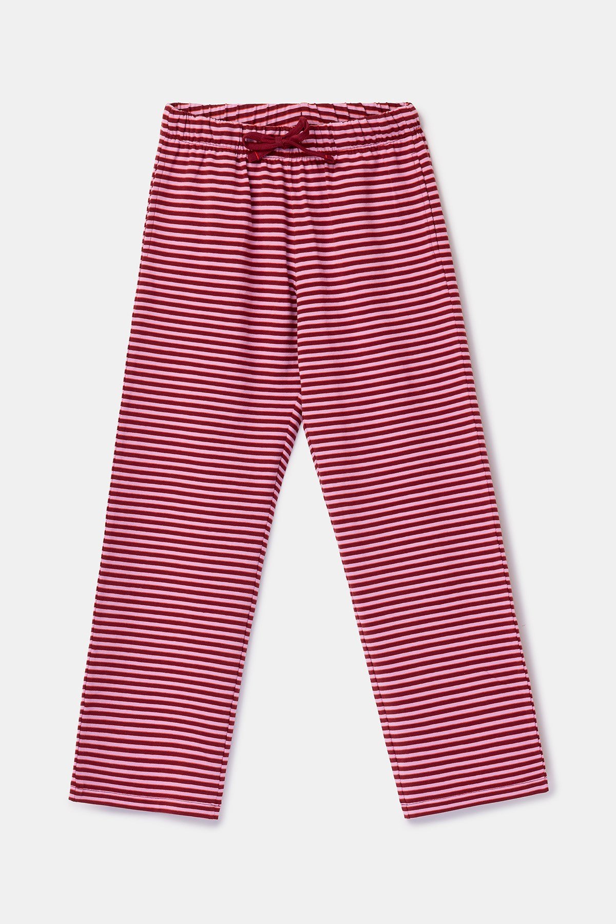 Bordo Uzun Kollu Pamuklu Kız Çocuk Pijama