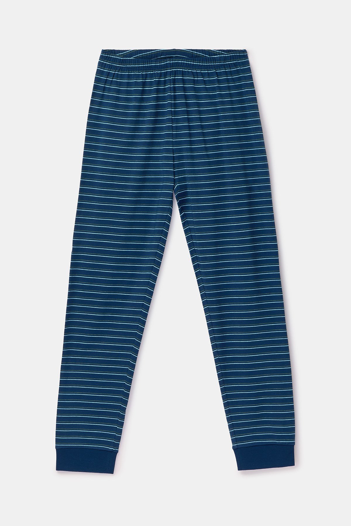 Canavar Baskı Lacivert Çizgili Erkek Pijama