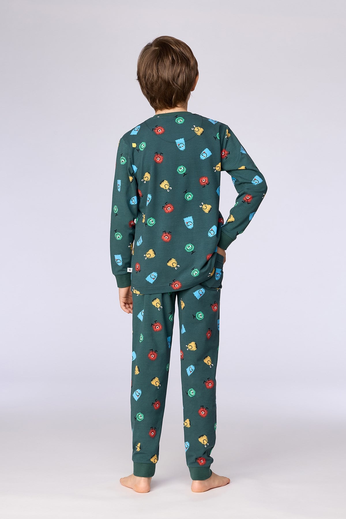 Canavar Baskılı Yeşil Erkek Çocuk Pijama