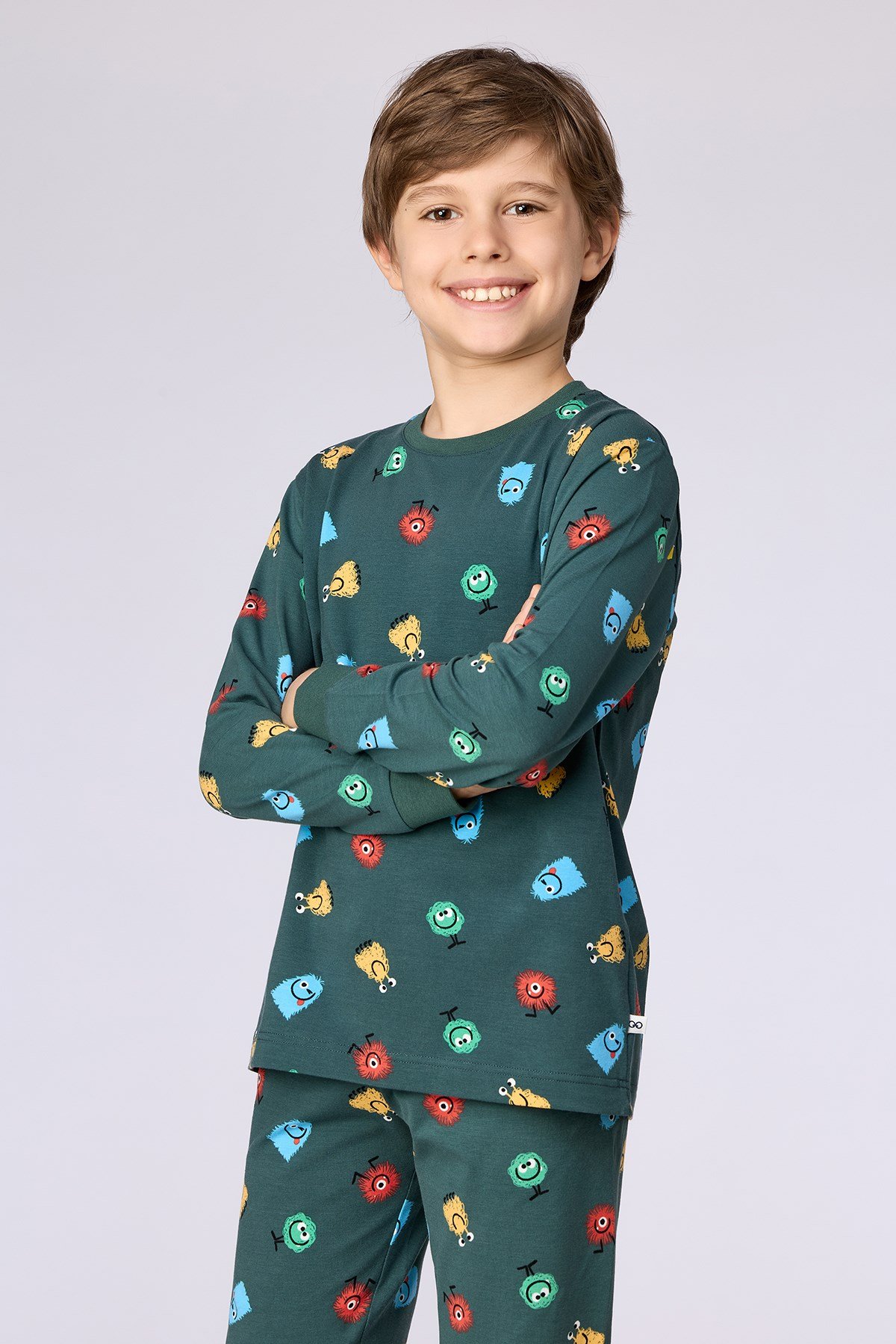 Canavar Baskılı Yeşil Erkek Çocuk Pijama