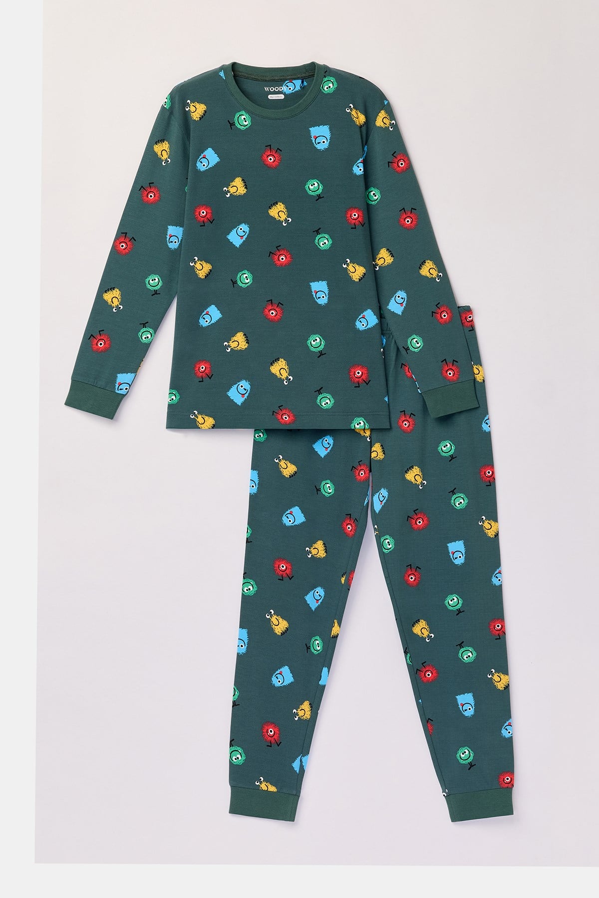 Canavar Baskılı Yeşil Erkek Çocuk Pijama