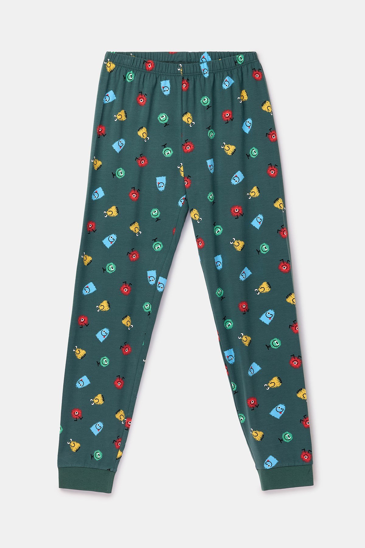 Canavar Baskılı Yeşil Erkek Pijama