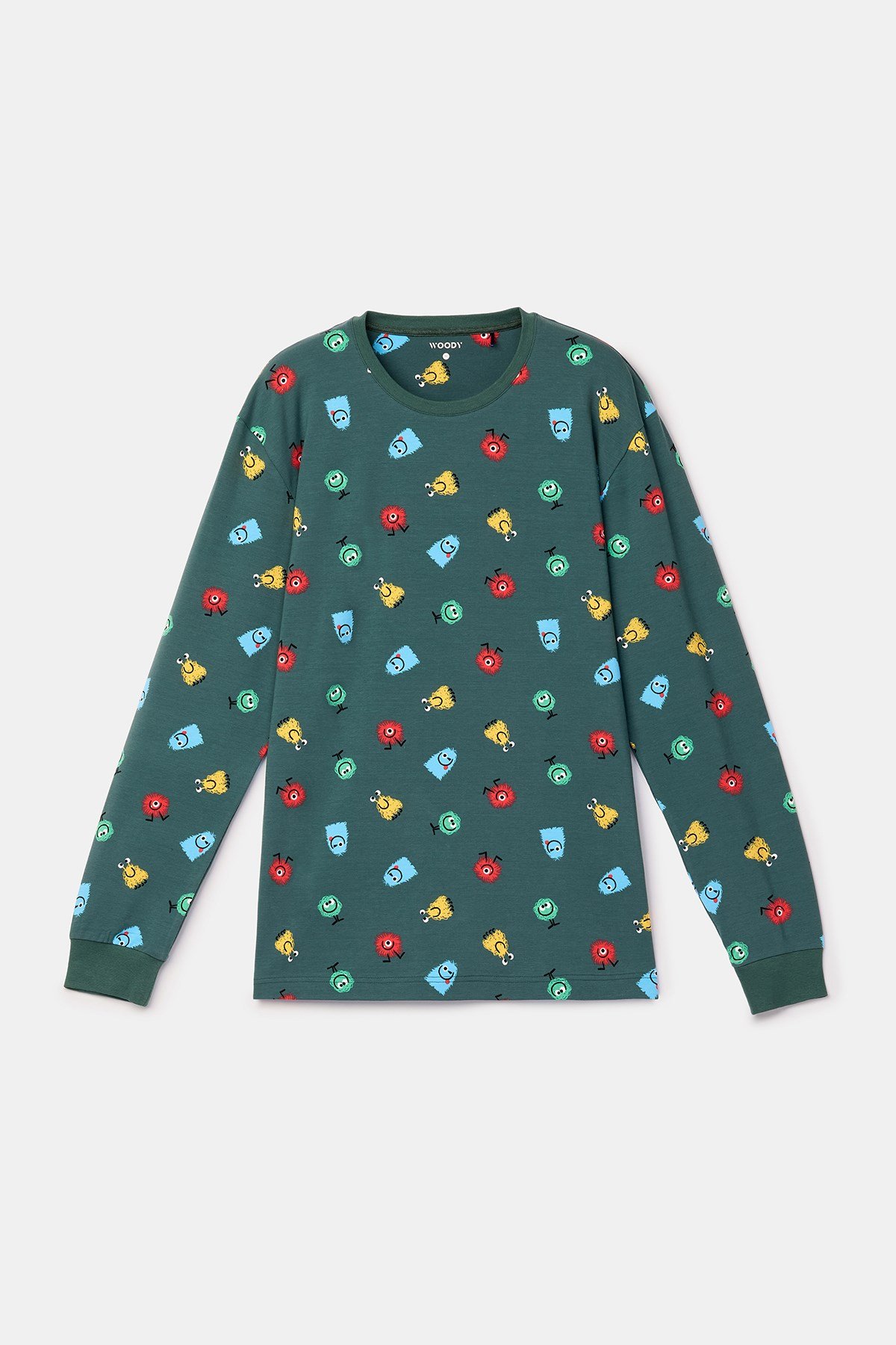 Canavar Baskılı Yeşil Erkek Pijama