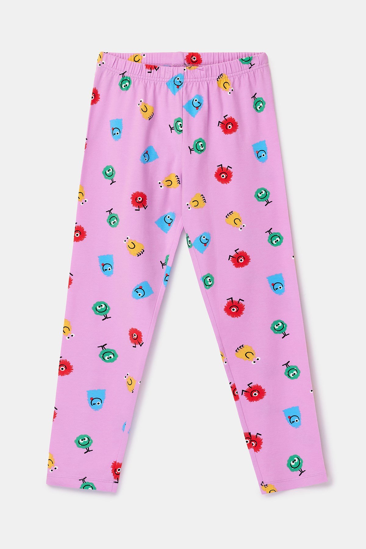 Canavar Desenli Pembe Kız Çocuk Pijama
