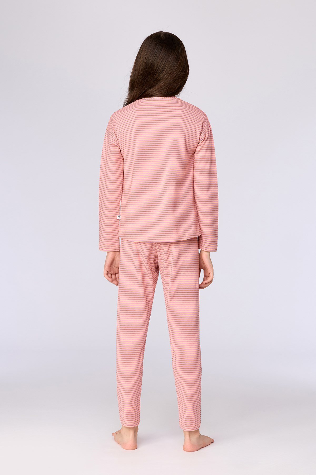 Çizgili Canavar Baskılı Kız Çocuk Pijama