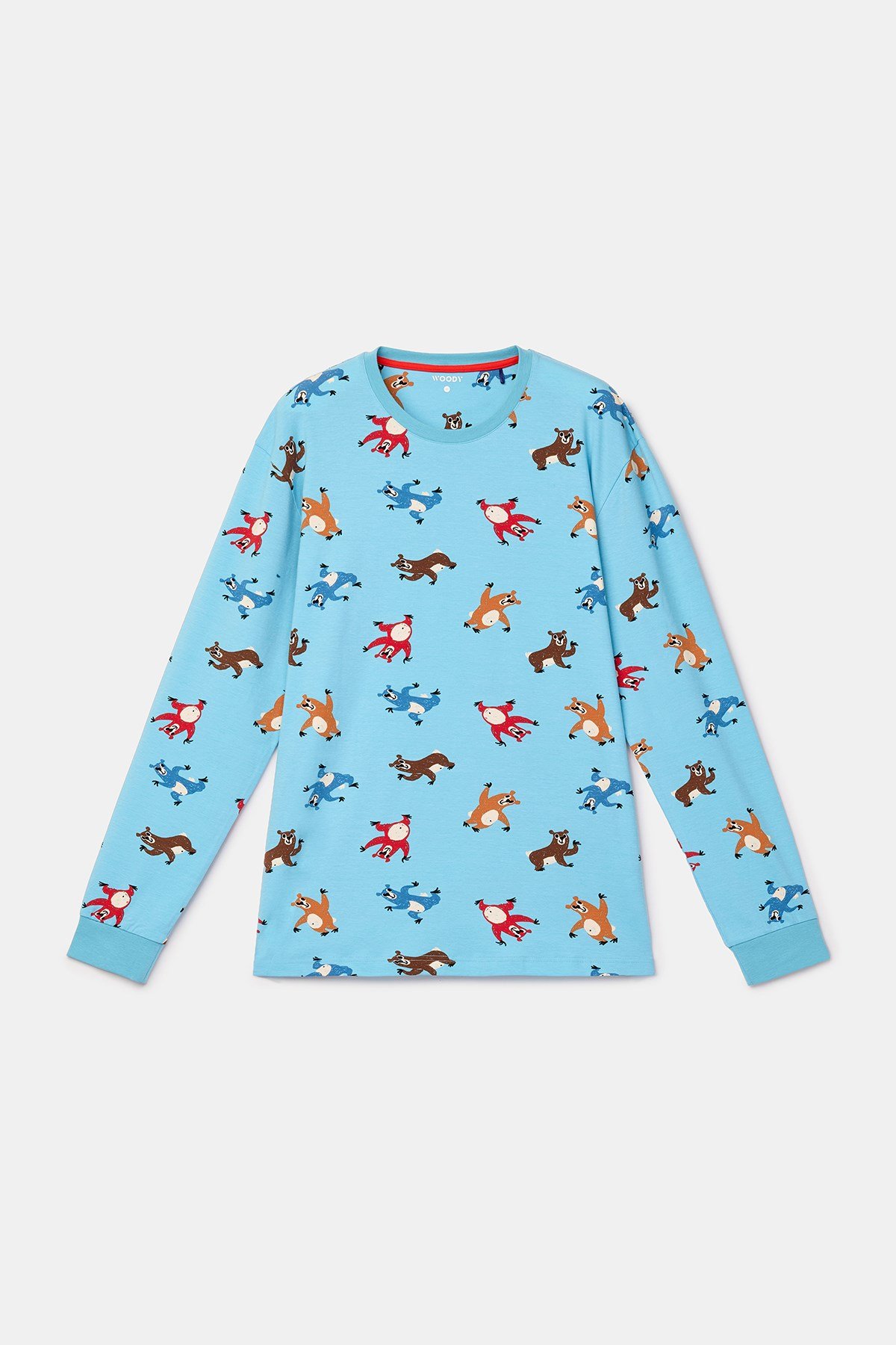 Hayvan Baskılı Mavi Erkek Pijama