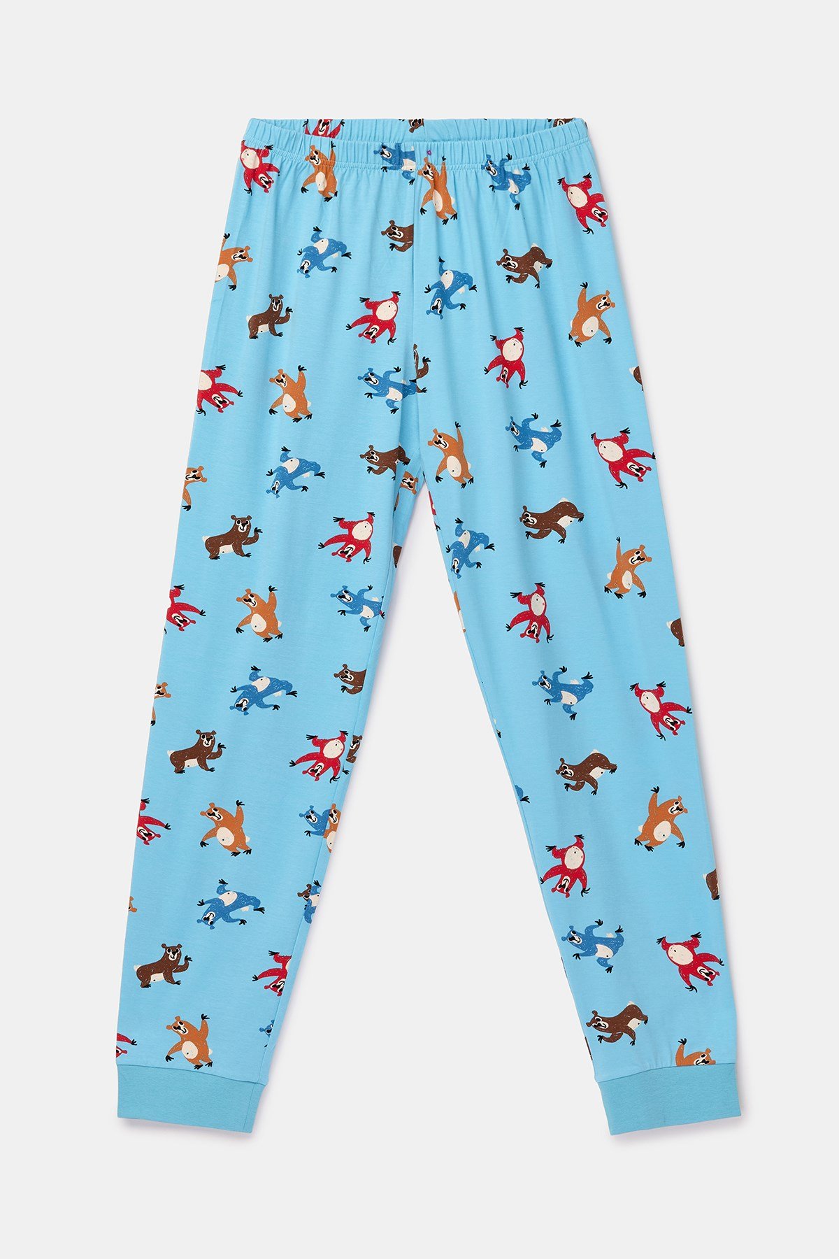 Hayvan Baskılı Mavi Erkek Pijama