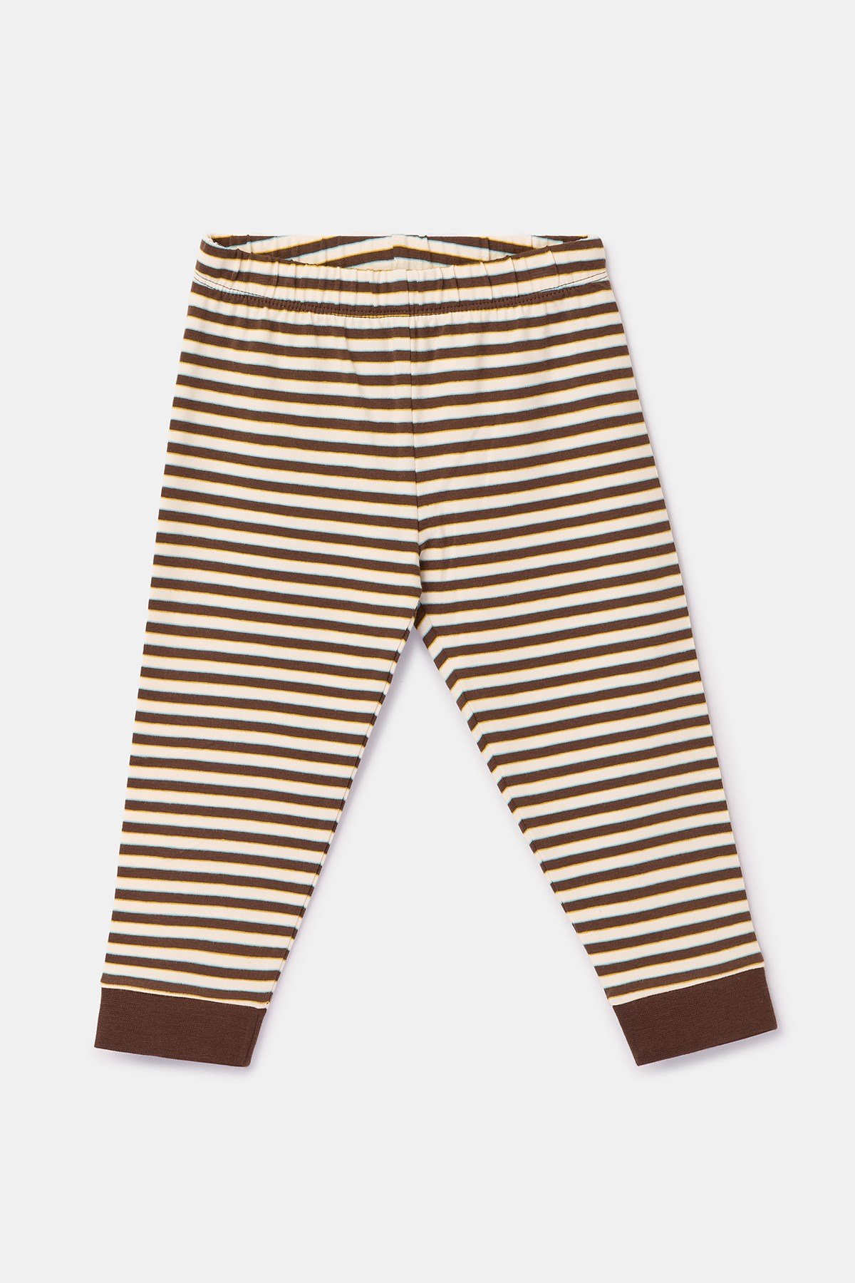 Kahverengi Çizgili Uzay Baskılı Erkek Bebek Pijama