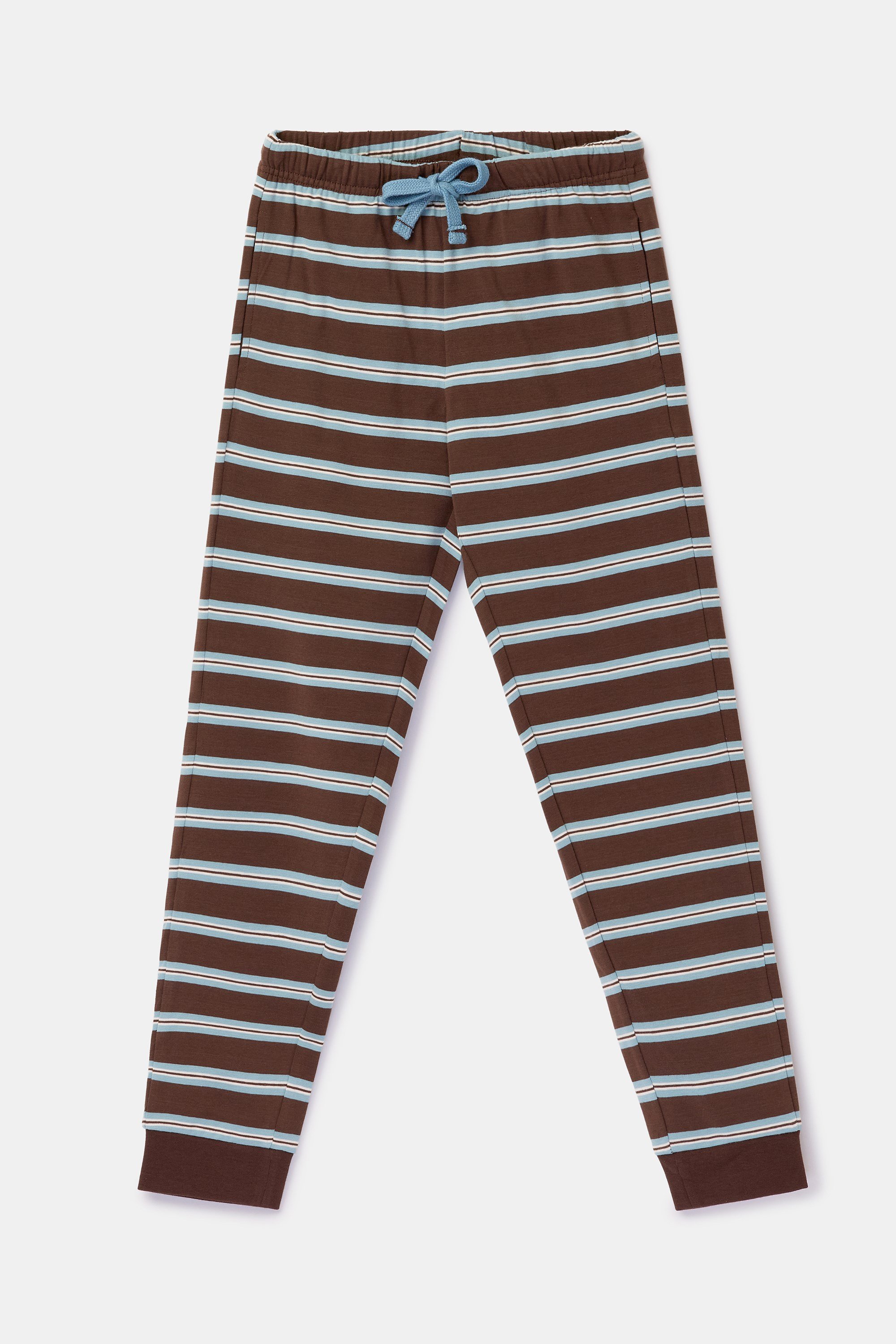 Kahverengi Uzun Kollu Pamuklu Erkek Çocuk Pijama