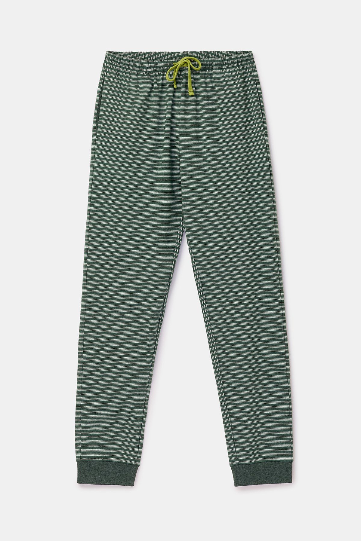Koyu Yeşil Uzun Kollu Pamuklu Erkek Pijama