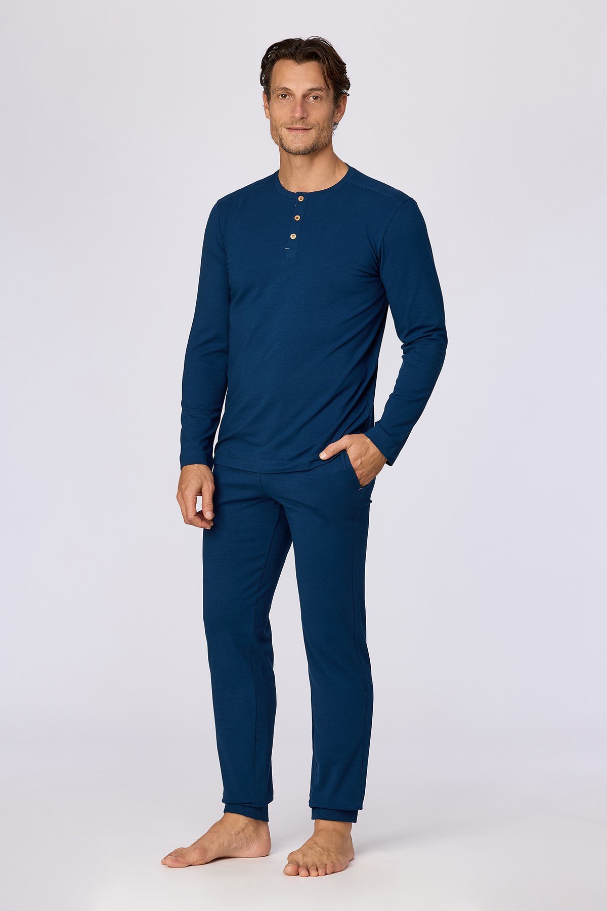 Lacivert Basic Erkek Pijama Takımı
