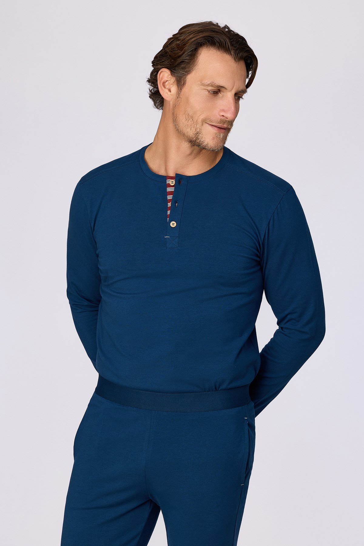 Lacivert Basic Erkek Pijama Takımı