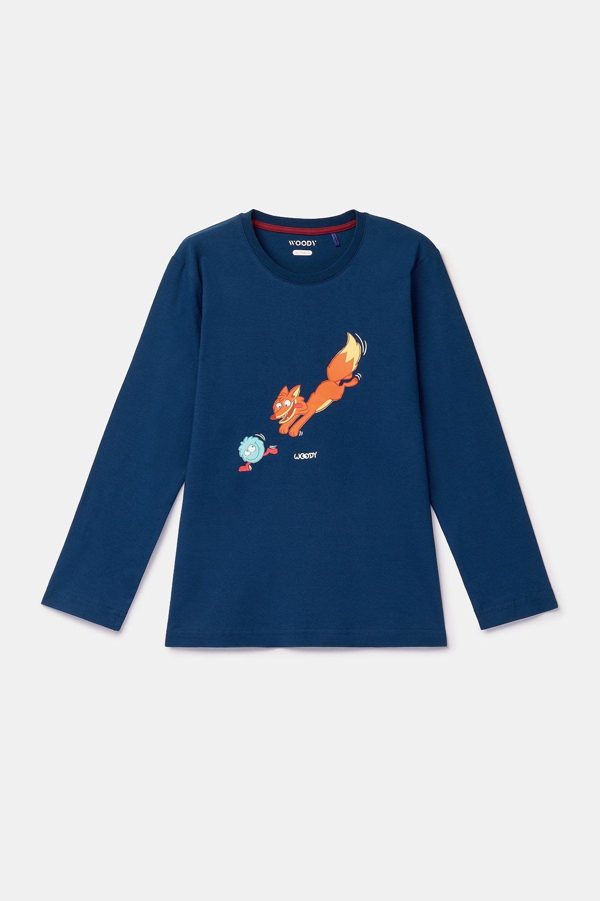 Lacivert Tilki Baskılı Erkek Çocuk Pijama