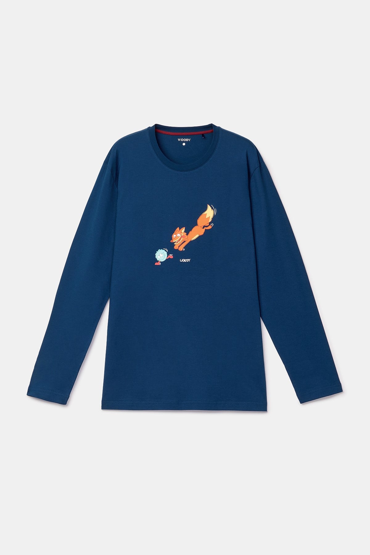 Lacivert Tilki Baskılı Erkek Pijama