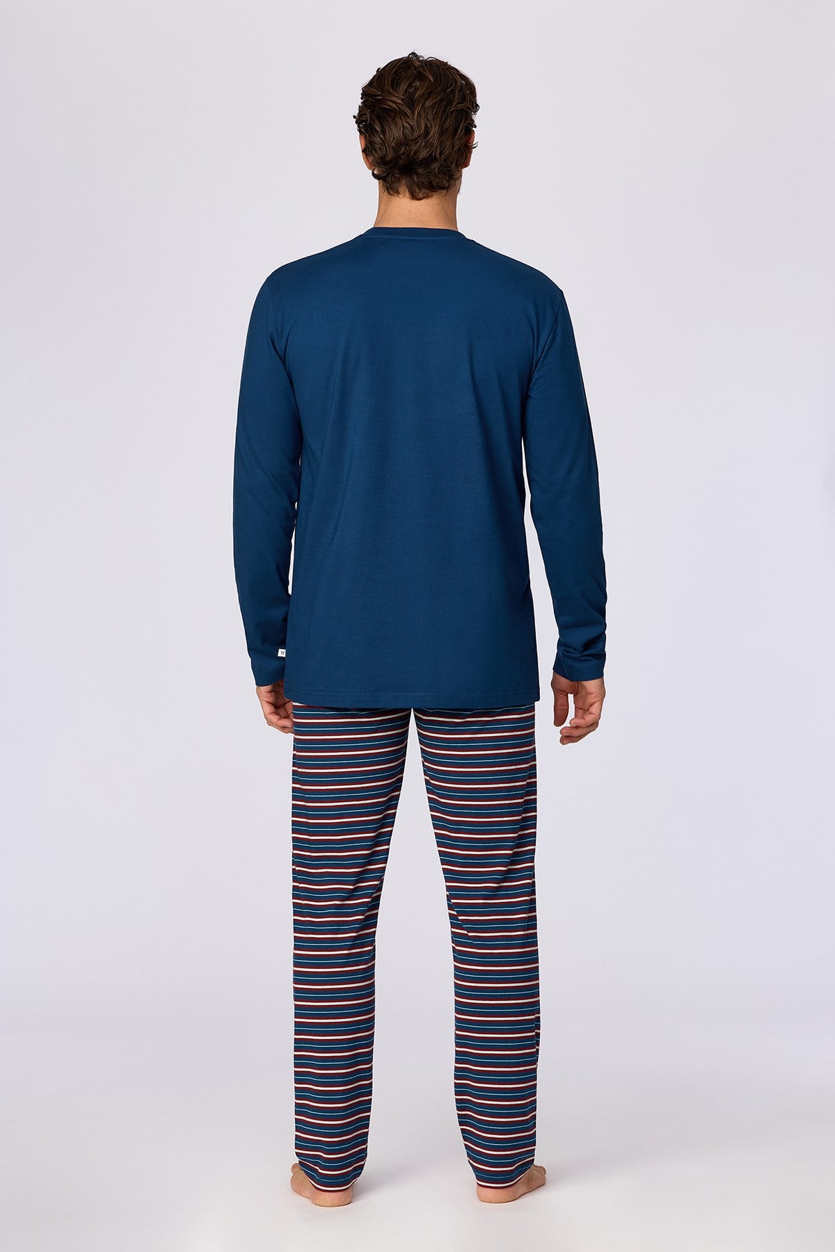 Lacivert Tilki Baskılı Erkek Pijama