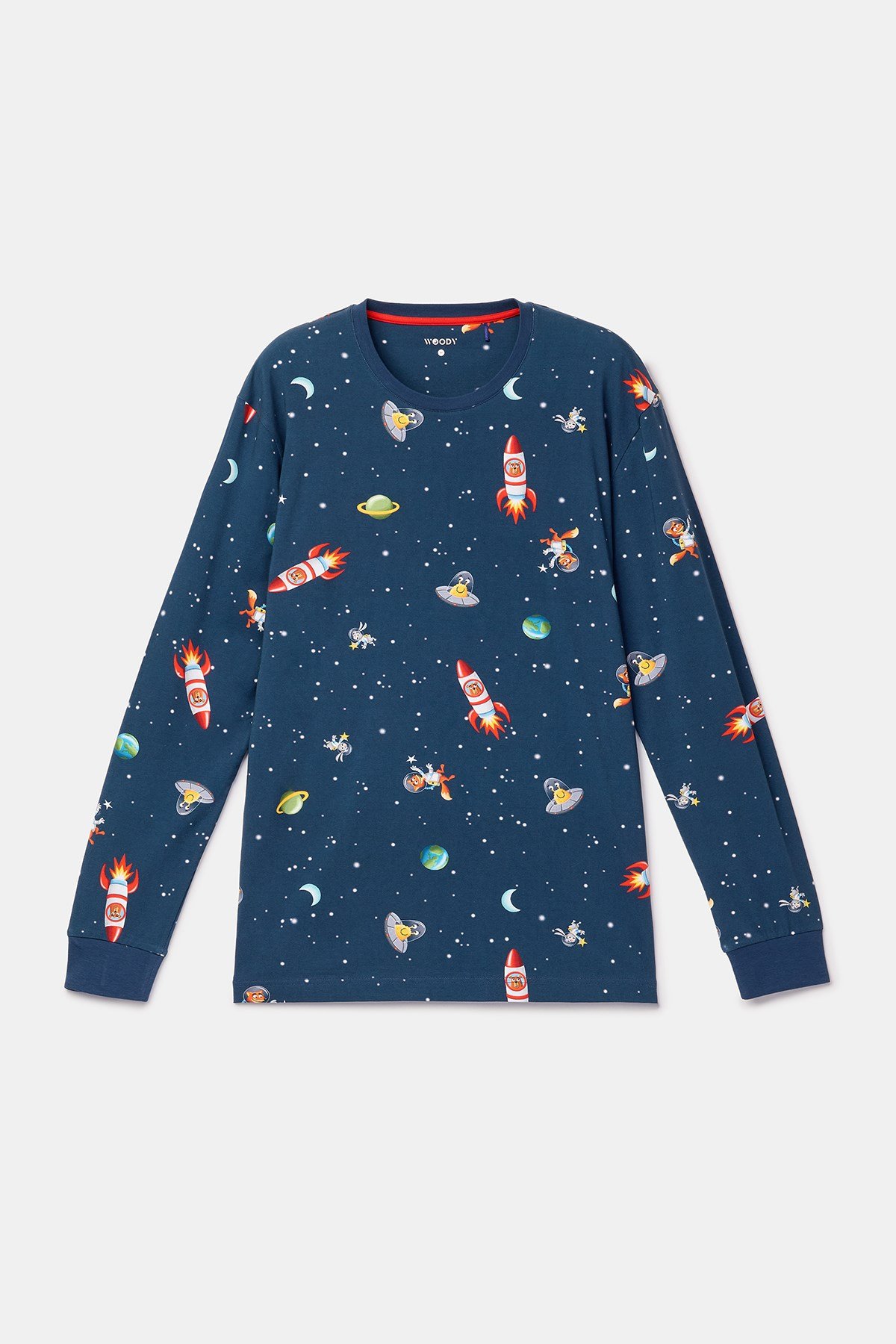 Lacivert Uzay Baskılı Erkek Pijama